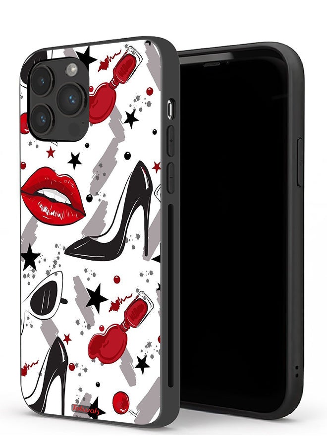 Tolwak Apple iPhone 13 Pro Protective Case Lipstick And Shoes Art - Image 1