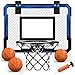 QDRAGON Mini Basketball Hoop Over The Door Indoor with 3 BallsInflatorBreakaway Rim Basketball Toy Gifts for Kids and Adults Suit for BedroomOfficeOutdoor Blue - Image 3