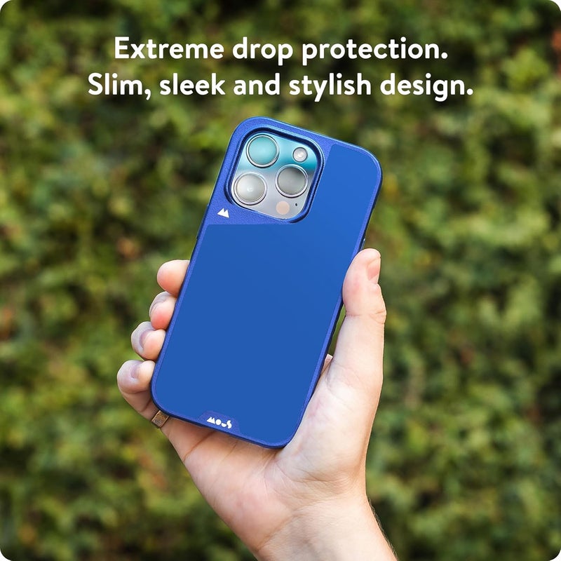 Mous Case for iPhone 15 Pro Max MagSafe Compatible - Limitless 5.0 - Blue Fabric - Protective iPhone 15 Pro Max Case - Shockproof Phone Cover - Image 2