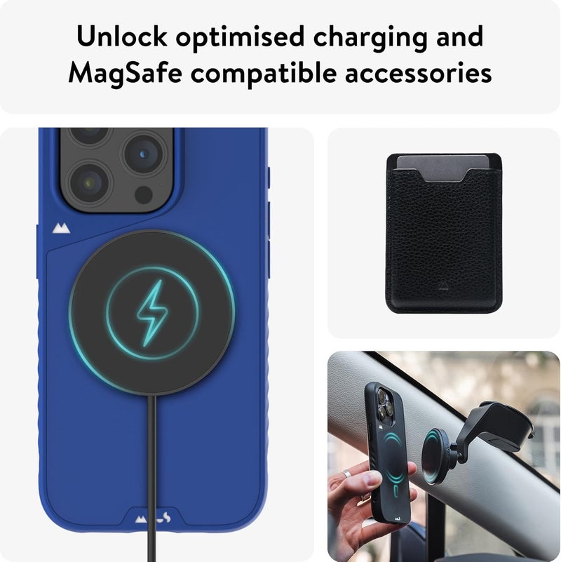 Mous Case for iPhone 15 Pro Max MagSafe Compatible - Limitless 5.0 - Blue Fabric - Protective iPhone 15 Pro Max Case - Shockproof Phone Cover - Image 5
