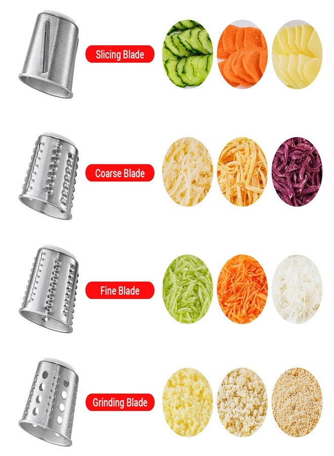 amzchef Slicer Shredder Accessories for KA Mixer, with 2.8IN Large Feed Chute, Oversized Cheese Grater Accessories with 4 Food Grade Blades, 304 Stainsless Steel, Dishwasher Safe - Image 4