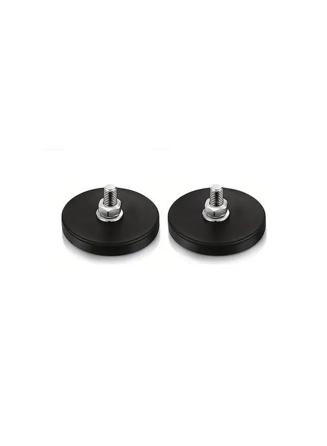 2pcs Heavy Duty Neodymium Rubber Coated Car Magnet with M6 Screw Thread - Image 1