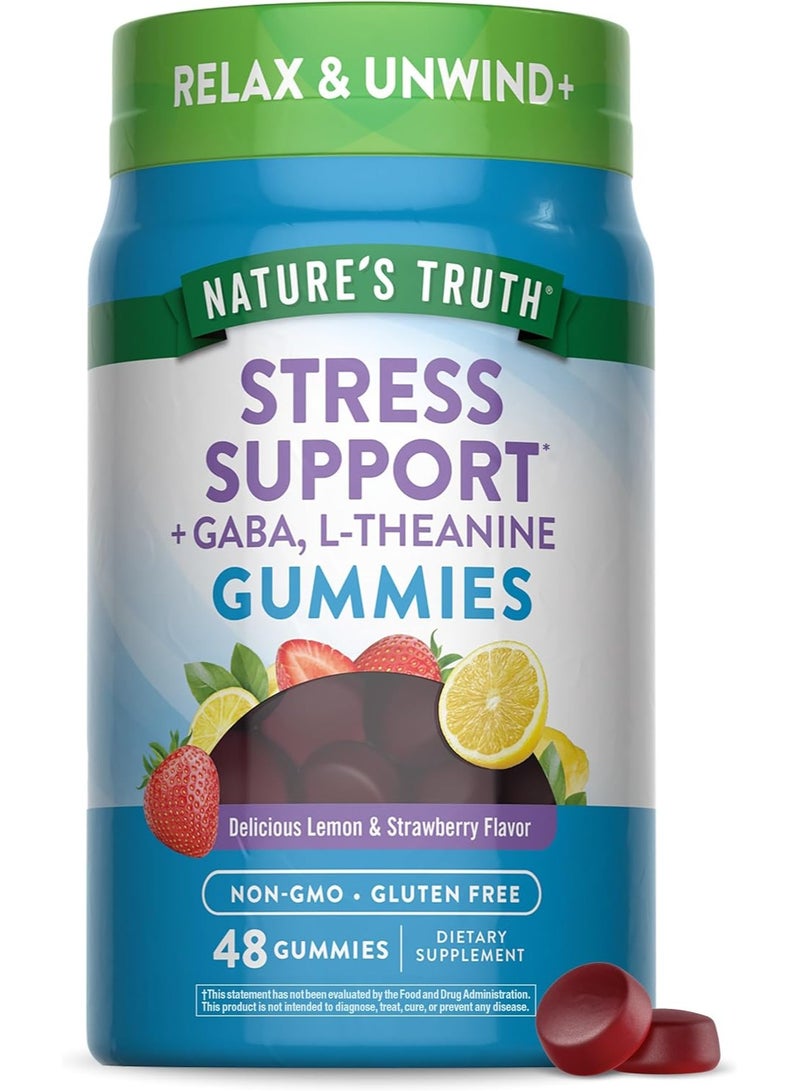 نايتشورز تروث ناتشرز تروث‏, لدعم الإجهاد + حمض أميني-أمينوبيوتيريك ، ل-ثيانين ، ليمون طبيعي وفراولة ، 48 علكة - Image 1
