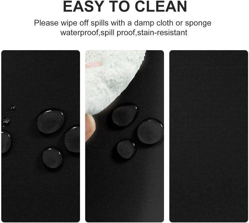 DWCN Black Round Tablecloth, 160 cm, Stain Protection, Washable Table Linen, Waterproof Tablecloth for Dining Room, Garden, Party, Weddings or Home - Image 3