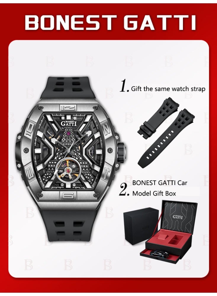 bonest gatti Men's Fully Automatic Mechanical Watch Limited Edition Trendy Fashion Sports Night Light Watch - Image 1