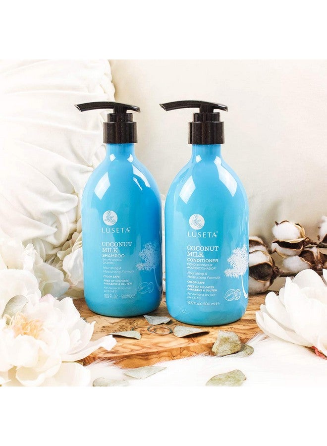 L LUSETA Luseta Coconut Milk Conditioner Nourishing & Moisturizing Hair Sulfate & Paraben Free Keratin & Color Safe 16.9Oz Each - Image 5