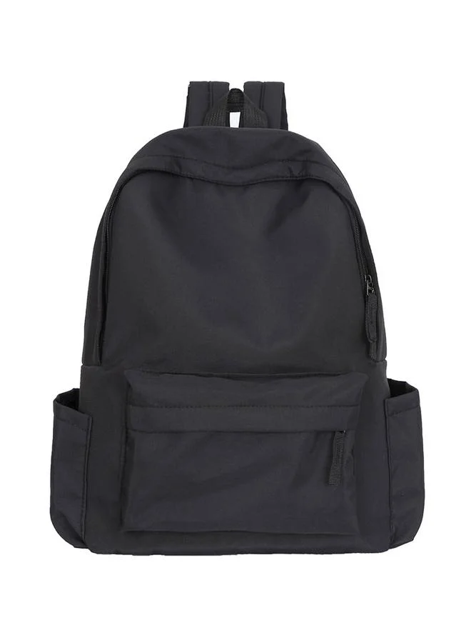Take Two Black Polyester Backpack with Zip Closure