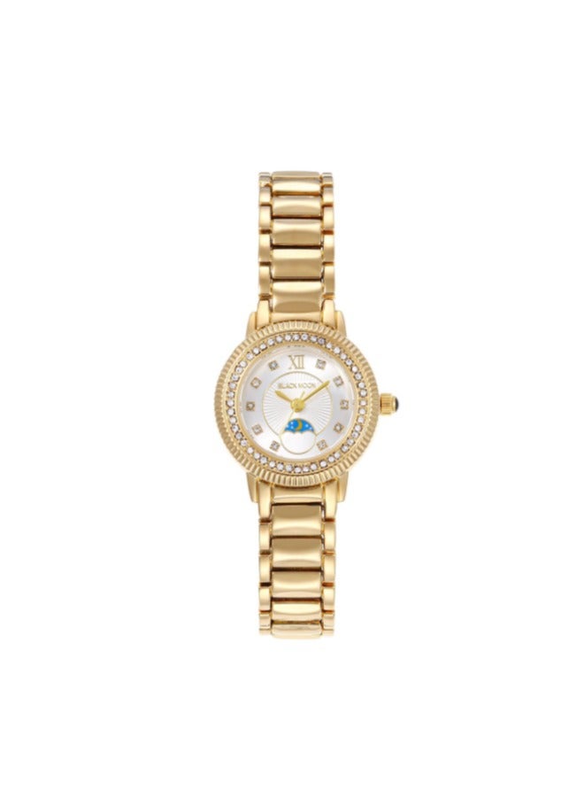 Black Moon Elegant Blackmoon Women's Watch Stylish White Dial Stainless Steel Band Water Resistant Perfect for Casual and Formal Wear - Image 1