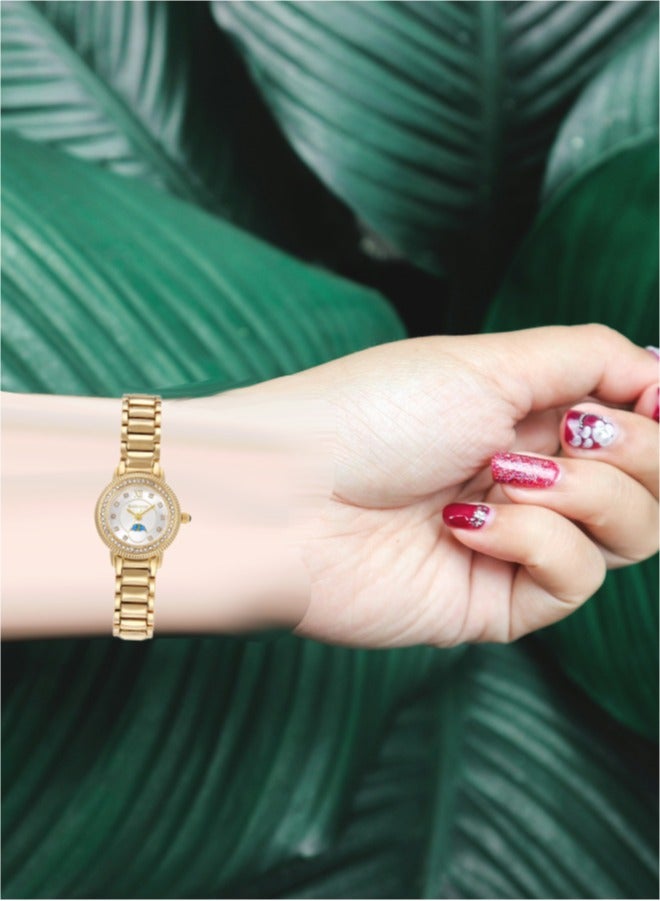 Black Moon Elegant Blackmoon Women's Watch Stylish White Dial Stainless Steel Band Water Resistant Perfect for Casual and Formal Wear - Image 4