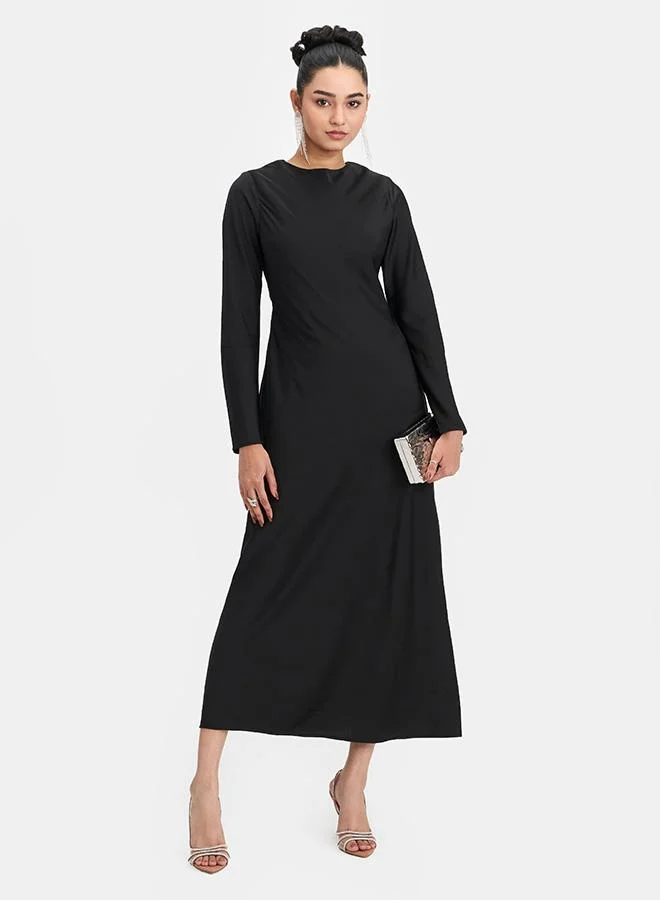 Virgio VIRGIO Satin Stylised Back Maxi Gown