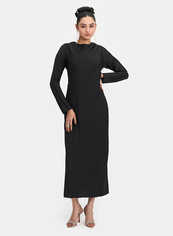 Virgio VIRGIO Satin Stylised Back Maxi Gown