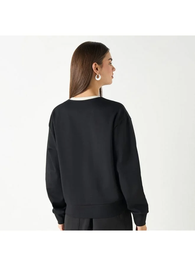 Lee Cooper Lee Cooper Printed Sweatshirt with Crew Neck and Long Sleeves