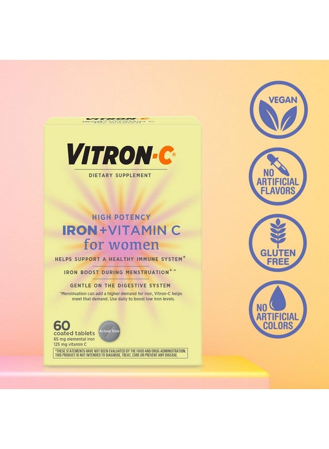 Vitron-C Iron Supplement for Women, Immunity Support Iron Supplements with Vitamin C, Iron Pills for Immune Support, 60 Count - Image 5