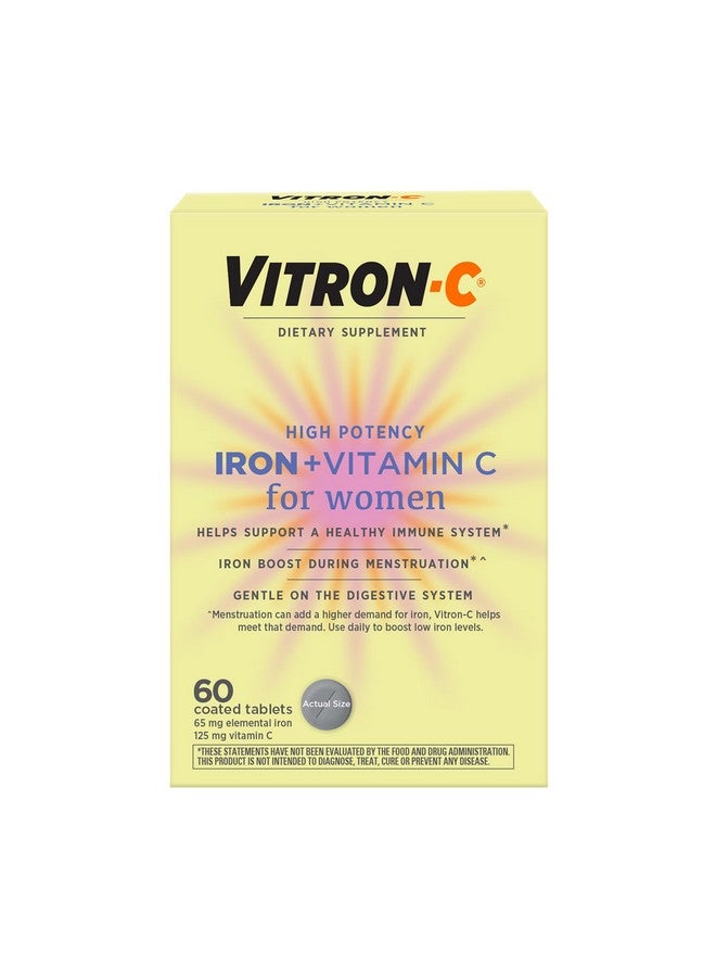 Vitron-C Iron Supplement for Women, Immunity Support Iron Supplements with Vitamin C, Iron Pills for Immune Support, 60 Count - Image 1