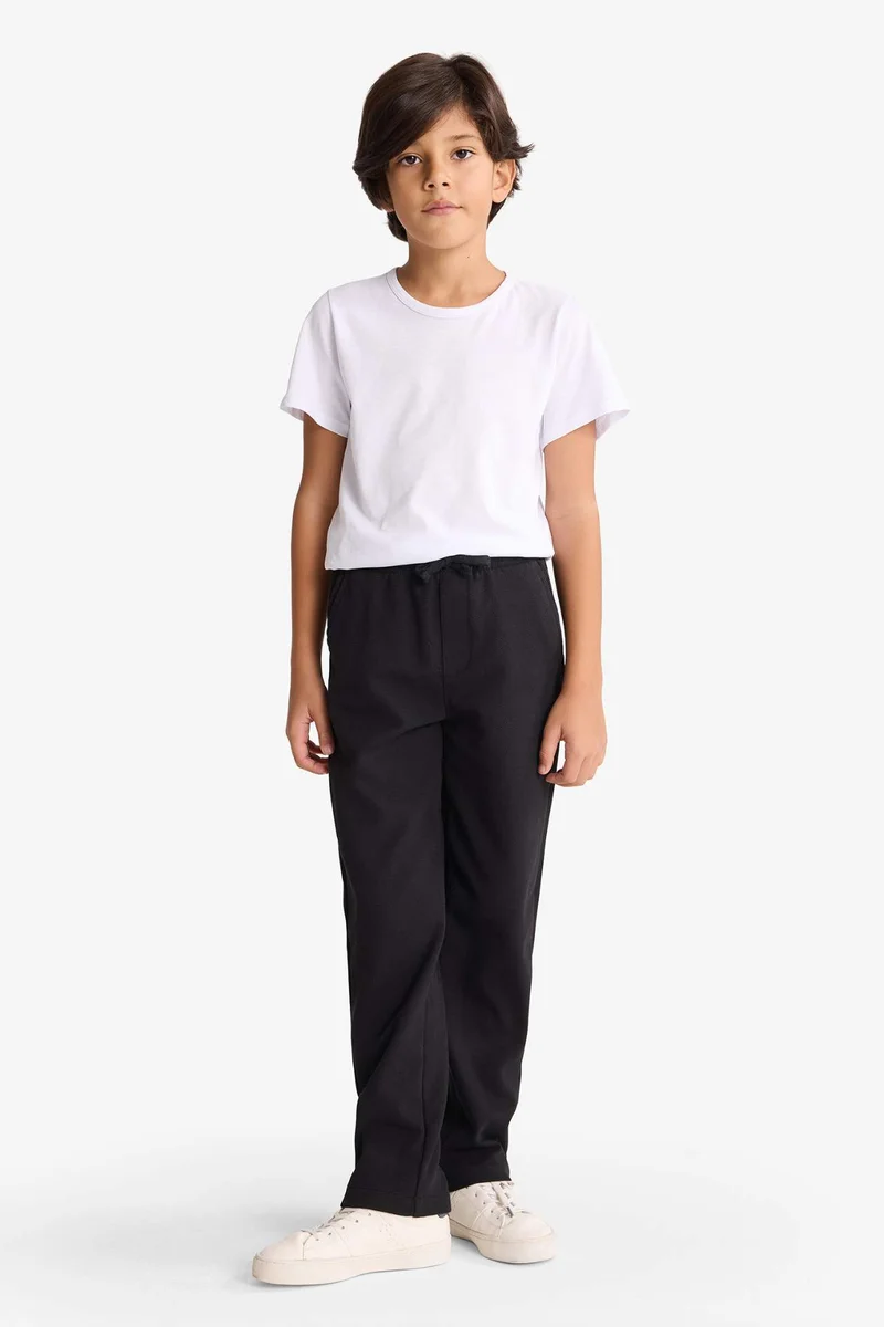 ديفاكتو Boy Elastic Waist Standard Leg Trousers