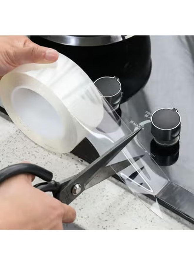 Dominy Transparent seam sealing tape, Weather Stripping waterproof and mildew-proof stove edge sealing、Kitchen、 stove and bathroom, transparent and colorless, can be cut (10M)  - Image 3