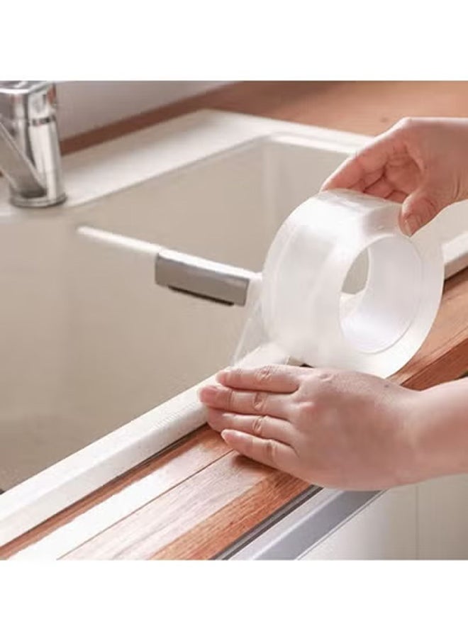 Dominy Transparent seam sealing tape, Weather Stripping waterproof and mildew-proof stove edge sealing、Kitchen、 stove and bathroom, transparent and colorless, can be cut (10M)  - Image 2