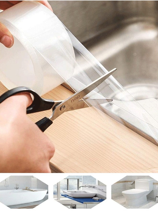 Dominy Tape Clea, Waterproof, Self Adhesive, Anti-Grease, PMMA Sealing Caulking Strip for Kitchen Sink Bathtub Bathroom Shower Toilet  - Image 1