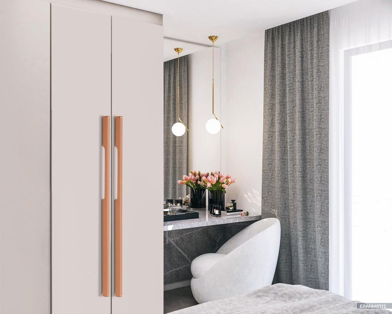HARMONUS Fancy Aluminium Kitchen Cabinet HandlePull HandleDoor HandleDrawer HandleRose Gold Finish Aluminium Alloy 24 INCH 4 PCS HCRGSAC35424 INCH - Image 1