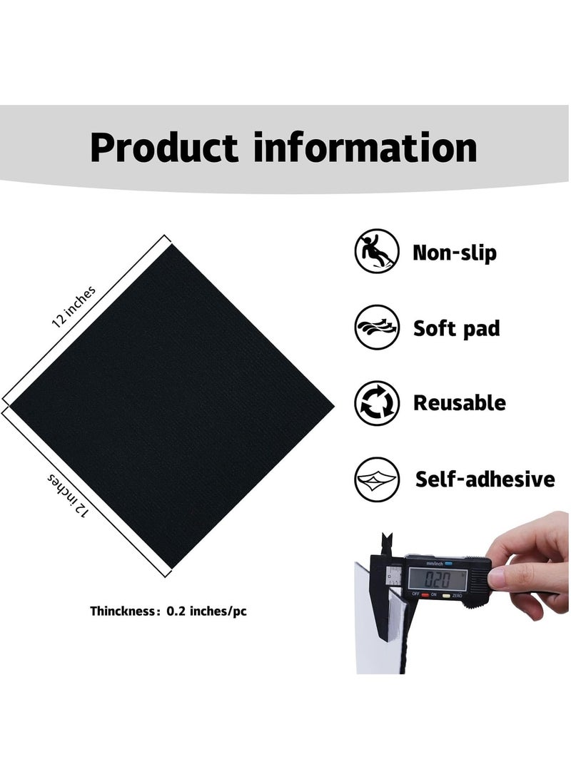 MileMelo - Peel and Stick Carpet Tiles,Self-Adhesive Square Soft Floor Tiles,12inx12in DIY Washable Tiles Carpet,for Bedroom,Dining Room(Size:10pcs,Color:Black) - Image 1