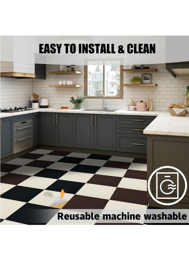 MileMelo - Peel and Stick Carpet Tiles,Self-Adhesive Square Soft Floor Tiles,12inx12in DIY Washable Tiles Carpet,for Bedroom,Dining Room(Size:10pcs,Color:Black) - Image 1