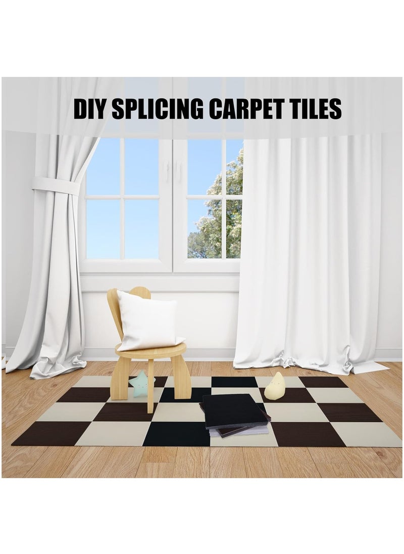 MileMelo - Peel and Stick Carpet Tiles,Self-Adhesive Square Soft Floor Tiles,12inx12in DIY Washable Tiles Carpet,for Bedroom,Dining Room(Size:10pcs,Color:Black) - Image 1