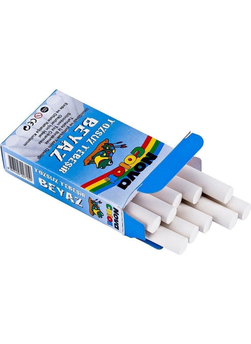 Nova Color Chalk 10 Pack White Dust-free Nc-4110  - Image 2