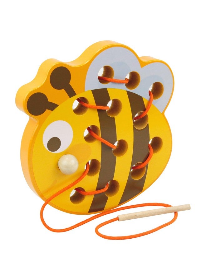 Sealive Wooden Lacing Toys For Toddlers - Fun And Educational Threading Set | Develop Fine Motor Skills | Durable Montessori Toy For Travel (Bee) - Image 1