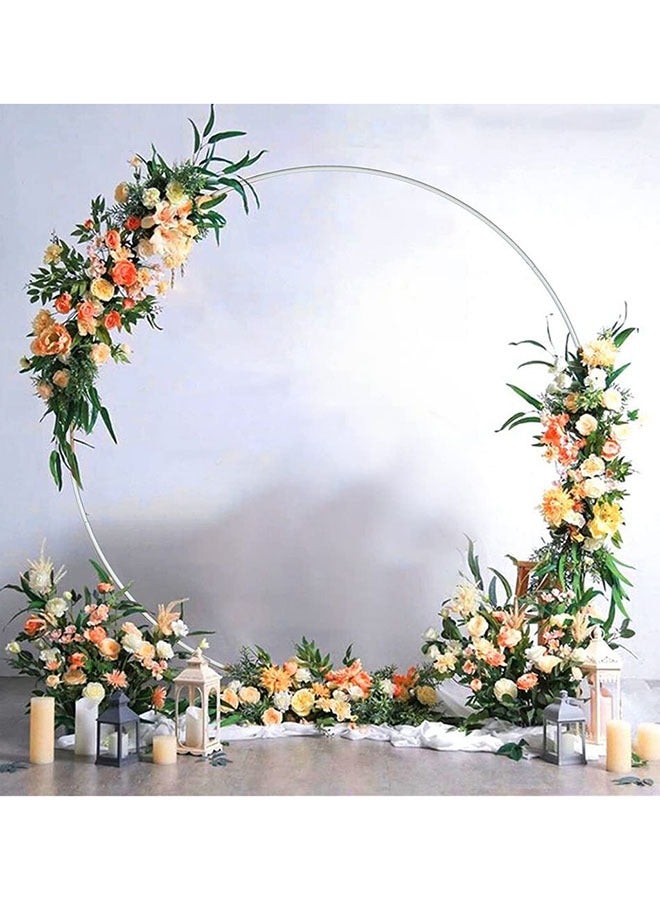 2m White Circle Round Backdrop Stand Party Wedding Decor Arch Metal Arch Decoration Balloon Garland Arch Holder Kit Birthday Graduation - Image 5