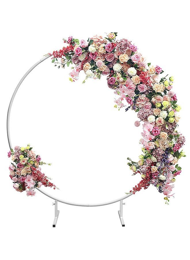 2m White Circle Round Backdrop Stand Party Wedding Decor Arch Metal Arch Decoration Balloon Garland Arch Holder Kit Birthday Graduation - Image 2
