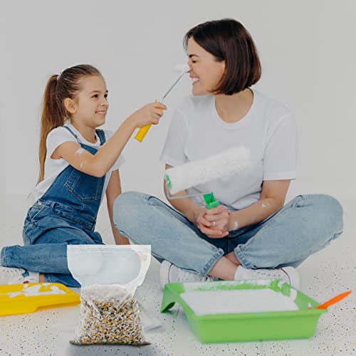 Timtin 700 G/ 1.54 Lb Blend Decorative Color Chips Concrete Floor Coatings Paint Flakes for Garage Floor Paint Interior Exterior Walls Floors(Black, White, Light Gray, Light Yellow, Light Coffee) - Image 4