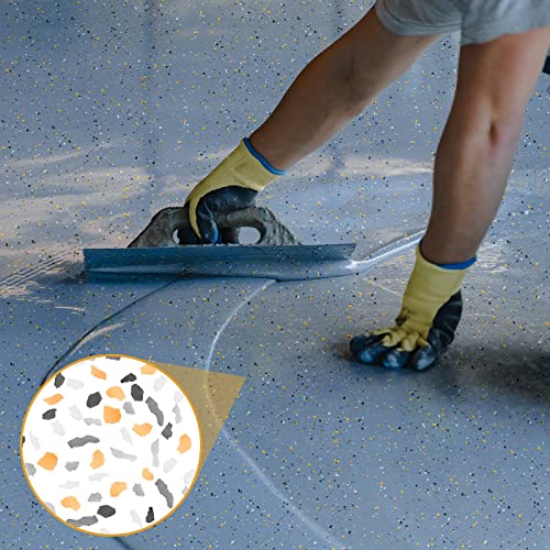 Timtin 700 G/ 1.54 Lb Blend Decorative Color Chips Concrete Floor Coatings Paint Flakes for Garage Floor Paint Interior Exterior Walls Floors(Black, White, Light Gray, Light Yellow, Light Coffee) - Image 3