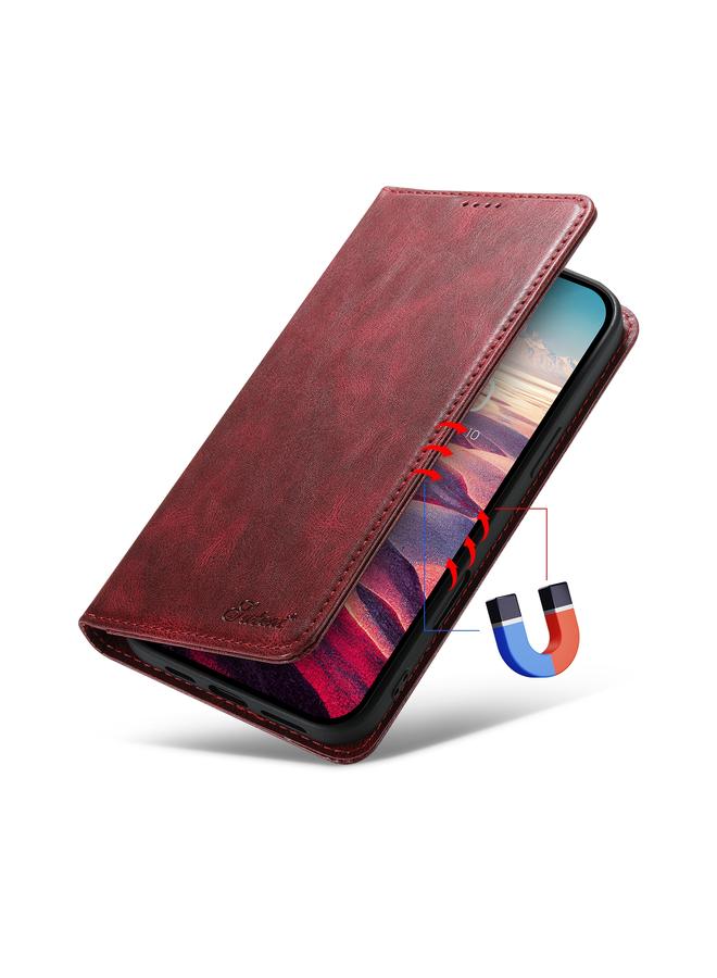 Suteni Case For iPhone 16 Pro J02 Oil Wax Wallet Leather Phone Case - Image 3