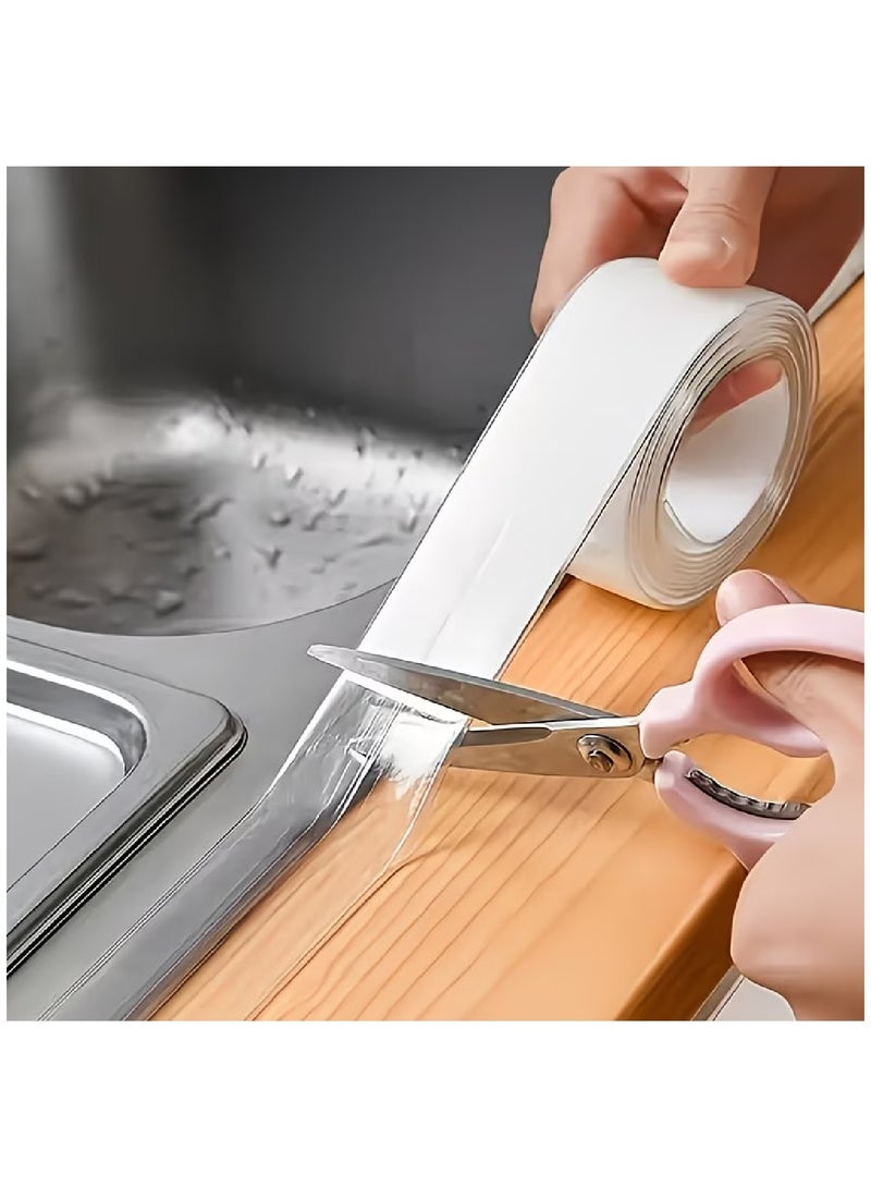 MOBM Transparent Silicone Kitchen and Bathroom Sealing Tape 3CM x 5M Waterproof Gap Strip for Sink Toilet and Corner Protection - Image 3