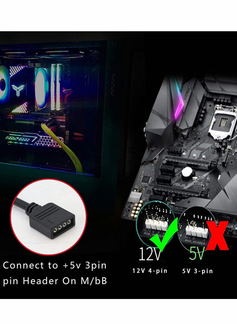 Excefore 2V 4 pin RGB Splitter Cable, Y-Shaped LED Strip Connector, RGB 4-Pin 1 to 4 Splitter Cable with 4 Male 4 Pin Plugs - Image 3