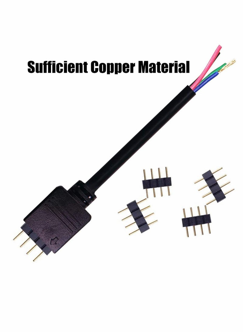 Excefore 2V 4 pin RGB Splitter Cable, Y-Shaped LED Strip Connector, RGB 4-Pin 1 to 4 Splitter Cable with 4 Male 4 Pin Plugs - Image 5