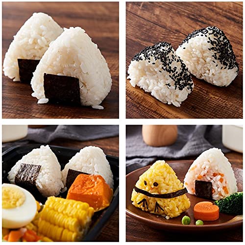 DIMVKA 3 Pack Onigiri Sushi Maker Mold, Non Stick Musubi Maker Press, Triangle Rice Ball Mold Sushi Makers (Large & Small) with 2 Pack Small Rice Paddles - Image 5