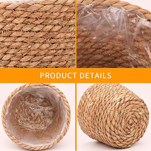 Ufrount Seagrass Planter Basket Stylish Planter Baskets for Indoor and Outdoor Plants Perfect for Flower Pots Cover and Room Decoration, Set of 4 - Image 3