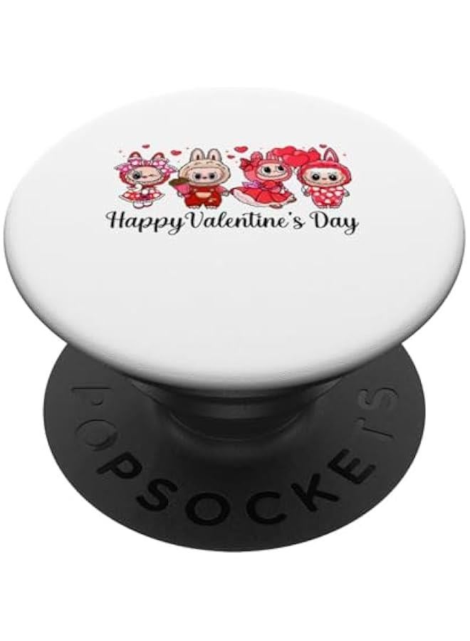 Arabest Labubu Heart Monsters Lover Labubu Happy Valentine's Day  Adhesive PopGrip - Image 1