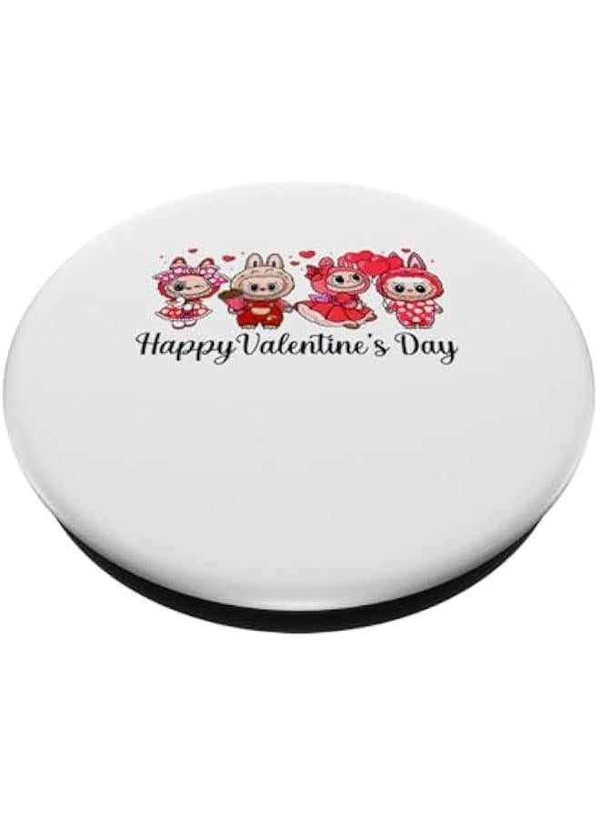 Arabest Labubu Heart Monsters Lover Labubu Happy Valentine's Day  Adhesive PopGrip - Image 2