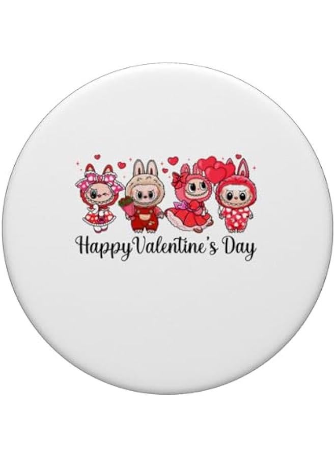 Arabest Labubu Heart Monsters Lover Labubu Happy Valentine's Day  Adhesive PopGrip - Image 3