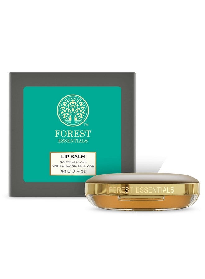Forest Essentials بلسم الشفاه فورست إسينشالز نارانجي غلاز | بلسم شفاه عضوي مغذي | مع زبدة الكوكوم وعصير البرتقال الحلو | يغذي بعمق - Image 1