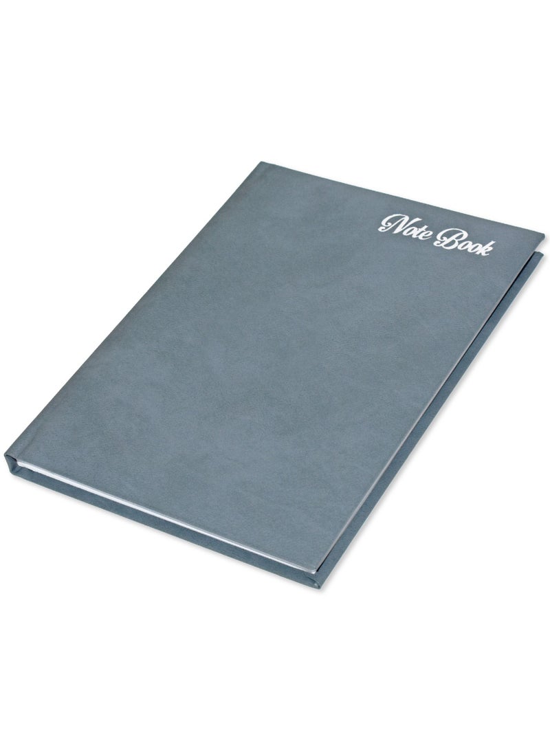 FIS دفتر FIS جلد ملصق، حجم A5، ورق أبيض مائل، 70 جرام، 196 صفحة، 8 مم مسطر، غلاف مبطن من جهة واحدة، لون رمادي - FSNB1SA5WHBLGY - Image 1