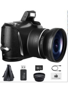 Generic English Product 48MP Digital Camera, Full HD Point And Shooting Camera With 3-inch R6S-4K-Body Color:R6S + Storage Bag +32G Memory Card + Card Reader + Wide Angle Lens  - Image 1