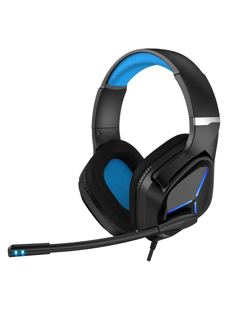 Generic L1 Gaming Headset, 7.1 Surround Sound PS4 Headset with Microphone, For Games, PC Headphones, Heavy Bass, Telescopic, Noise Isolation, Wired, FPS Compatible, LED Light,  - Image 1