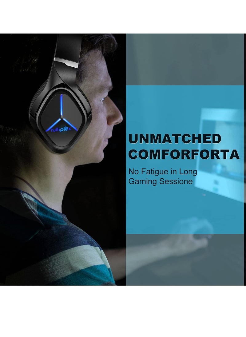 Generic L1 Gaming Headset, 7.1 Surround Sound PS4 Headset with Microphone, For Games, PC Headphones, Heavy Bass, Telescopic, Noise Isolation, Wired, FPS Compatible, LED Light,  - Image 4