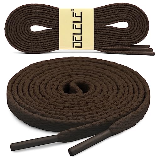 DELELE Flat Shoe Laces for Sneakers: 63 inch Brown 6/25 inch Narrow Athletic Shoelaces 2 Pair - Image 2