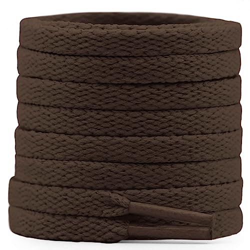 DELELE Flat Shoe Laces for Sneakers: 63 inch Brown 6/25 inch Narrow Athletic Shoelaces 2 Pair - Image 1