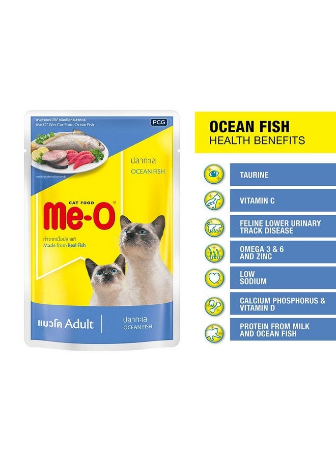 Me-O ME-O Wet Pouch Adult CAT Food Ocean Fish Flavour 80 G Pack of 6, 480g - Image 3