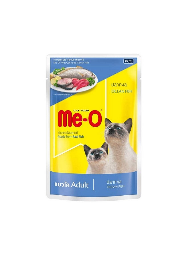 ME-O Wet Pouch Adult CAT Food Ocean Fish Flavour 80 G Pack of 6, 480g